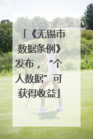 《无锡市数据条例》发布，“个人数据”可获得收益