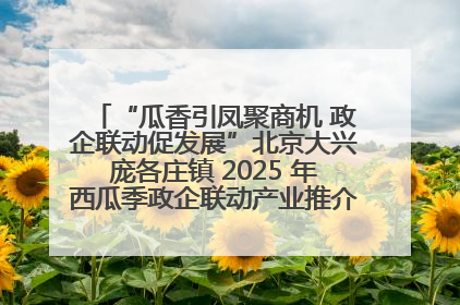 “瓜香引凤聚商机 政企联动促发展”北京大兴庞各庄镇 2025 年西瓜季政企联动产业推介活动圆满举行
