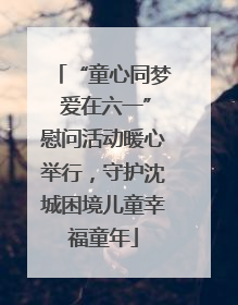 “童心同梦 爱在六一”慰问活动暖心举行，守护沈城困境儿童幸福童年