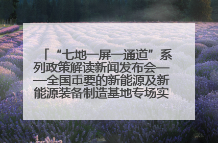“七地一屏一通道”系列政策解读新闻发布会——全国重要的新能源及新能源装备制造基地专场实录（文+图）