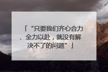 “只要我们齐心合力、全力以赴，就没有解决不了的问题”