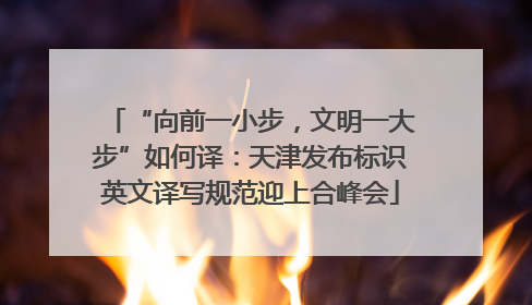 “向前一小步，文明一大步”如何译：天津发布标识英文译写规范迎上合峰会