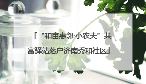“和亩惠邻·小农夫”共富驿站落户济南秀和社区