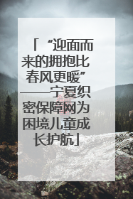 “迎面而来的拥抱比春风更暖”——宁夏织密保障网为困境儿童成长护航