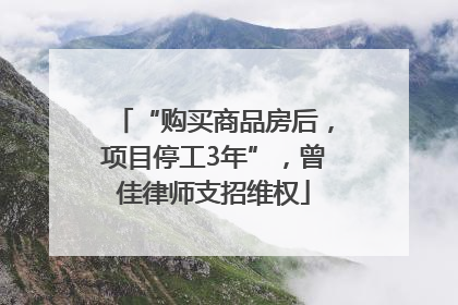 “购买商品房后，项目停工3年”，曾佳律师支招维权