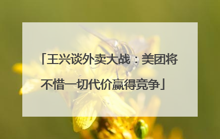 王兴谈外卖大战：美团将不惜一切代价赢得竞争