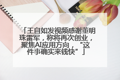王自如发视频感谢董明珠雷军，称将再次创业，聚焦AI应用方向，“这件事确实来钱快”