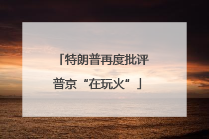 特朗普再度批评普京“在玩火”