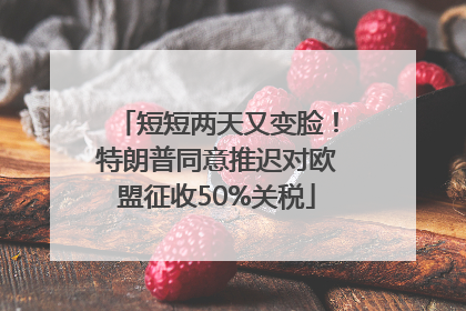 短短两天又变脸！特朗普同意推迟对欧盟征收50%关税