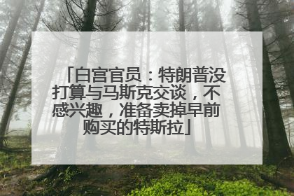 白宫官员：特朗普没打算与马斯克交谈，不感兴趣，准备卖掉早前购买的特斯拉