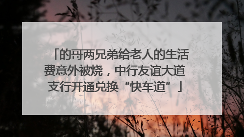 的哥两兄弟给老人的生活费意外被烧，中行友谊大道支行开通兑换“快车道”