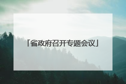 省政府召开专题会议