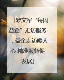 罗文军“每周益企”走访服务：益企走访暖人心 精准服务促发展