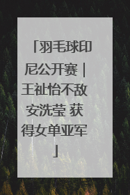 羽毛球印尼公开赛｜王祉怡不敌安洗莹 获得女单亚军
