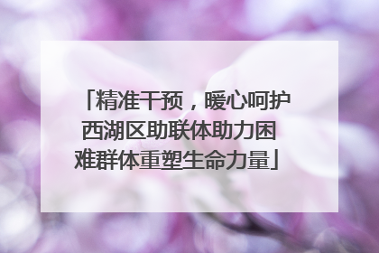 精准干预，暖心呵护 西湖区助联体助力困难群体重塑生命力量
