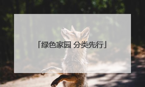 绿色家园 分类先行