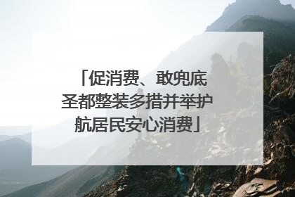 促消费、敢兜底 圣都整装多措并举护航居民安心消费