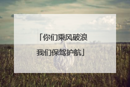 你们乘风破浪 我们保驾护航