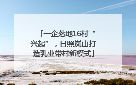 一企落地16村“兴起”，日照岚山打造乳业带村新模式