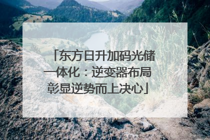 东方日升加码光储一体化：逆变器布局彰显逆势而上决心