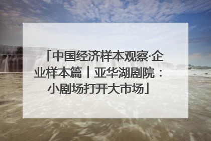 中国经济样本观察·企业样本篇︱亚华湖剧院：小剧场打开大市场