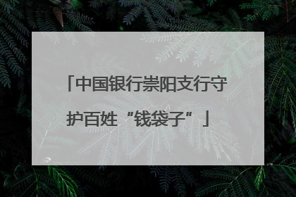 中国银行崇阳支行守护百姓“钱袋子”