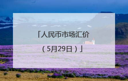 人民币市场汇价（5月29日）
