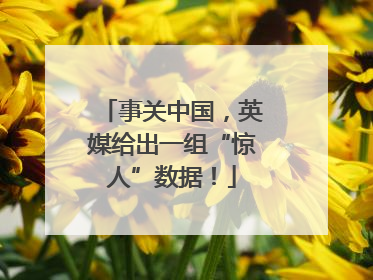 事关中国，英媒给出一组“惊人”数据！