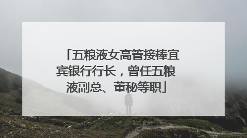 五粮液女高管接棒宜宾银行行长，曾任五粮液副总、董秘等职