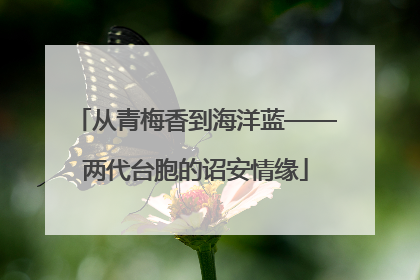 从青梅香到海洋蓝——两代台胞的诏安情缘