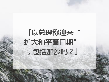 以总理称迎来“扩大和平窗口期”，包括加沙吗？
