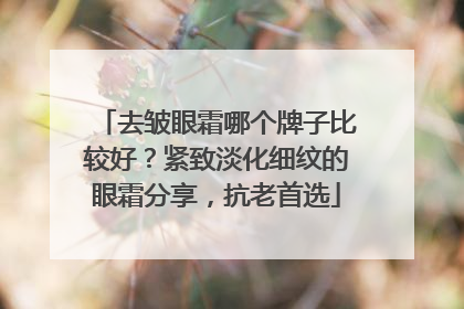 去皱眼霜哪个牌子比较好？紧致淡化细纹的眼霜分享，抗老首选