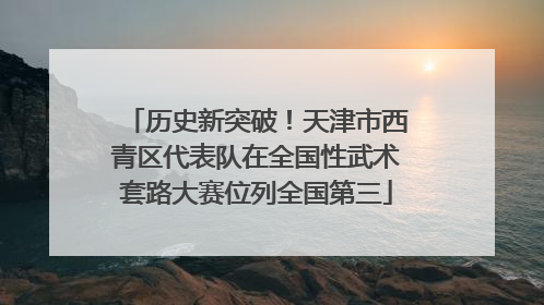 历史新突破！天津市西青区代表队在全国性武术套路大赛位列全国第三