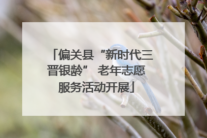 偏关县“新时代三晋银龄” 老年志愿服务活动开展