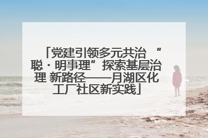 党建引领多元共治 “聪・明事理”探索基层治理 新路径——月湖区化工厂社区新实践