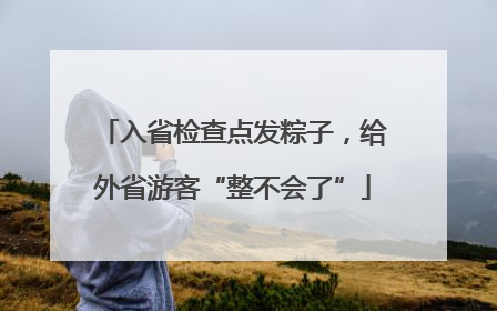 入省检查点发粽子，给外省游客“整不会了”