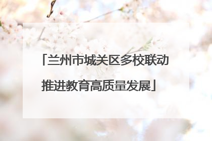兰州市城关区多校联动推进教育高质量发展