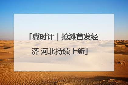 冀时评｜抢滩首发经济 河北持续上新