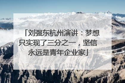 刘强东杭州演讲：梦想只实现了三分之一，坚信永远是青年企业家