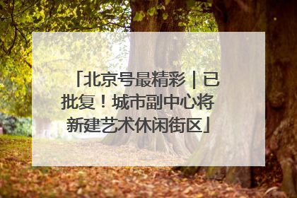 北京号最精彩｜已批复！城市副中心将新建艺术休闲街区