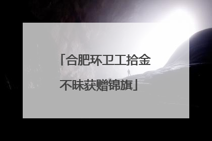 合肥环卫工拾金不昧获赠锦旗