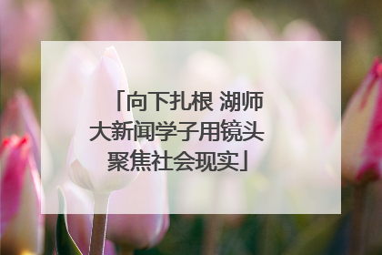 向下扎根 湖师大新闻学子用镜头聚焦社会现实