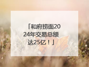 和府捞面2024年交易总额达25亿！
