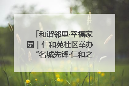 和谐邻里·幸福家园｜仁和苑社区举办“名城先锋·仁和之家”文明实践活动