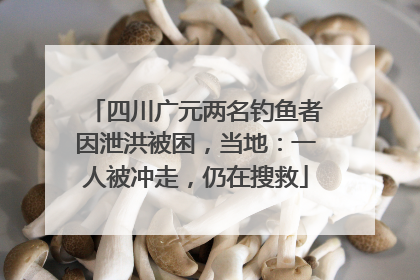 四川广元两名钓鱼者因泄洪被困，当地：一人被冲走，仍在搜救