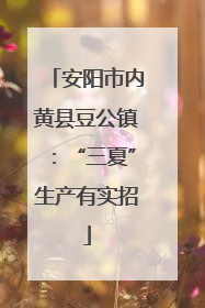 安阳市内黄县豆公镇：“三夏”生产有实招