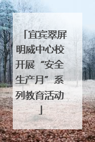 宜宾翠屏明威中心校开展“安全生产月”系列教育活动