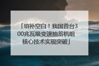 填补空白！我国首台300兆瓦级变速抽蓄机组核心技术实现突破