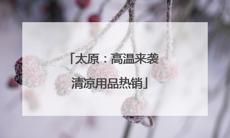 太原：高温来袭 清凉用品热销