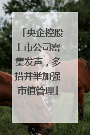 央企控股上市公司密集发声，多措并举加强市值管理